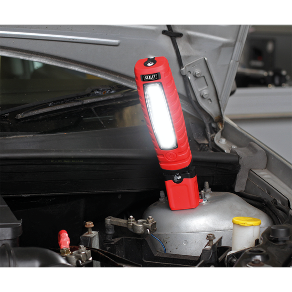 Rechargeable 360° Inspection Light 14 SMD LED & 3W SMD LED Red Lithium-ion | Unique and innovative 360° swivel and tilt function enables the light source to be positioned in any direction. | toolforce.ie