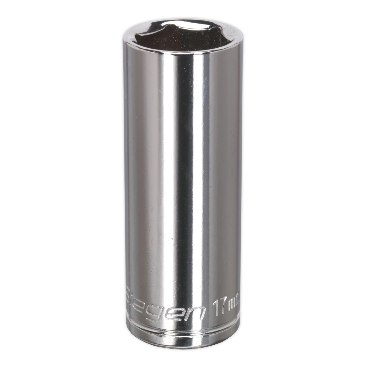 Sealey Siegen WallDrive® Socket 17mm Deep 3/8"Sq Drive S0595 | Chrome plated and mirror finished. | toolforce.ie