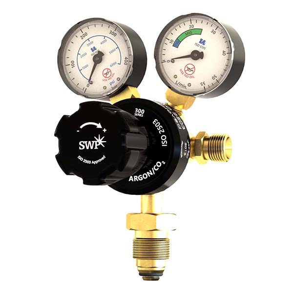 SWP Value Single Stage Agon 2G Regulator - 35l/min 2068 | Designed with 2 gauges to indicate cylinder contents and outlet pressure. | toolforce.ie