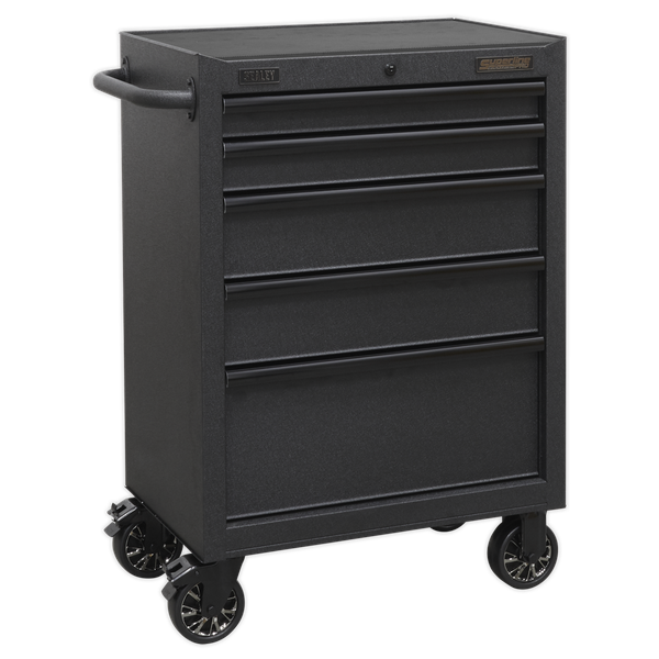 Sealey 5 Drawer Mobile Tool Storage Roll Cab AP2705BE | All heavy-duty steel construction and manufactured with steel inner walls for extra strength and durability. | toolforce.ie