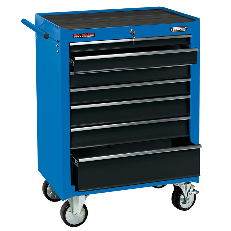 Draper Roller Tool Cabinet, 7 Drawer, 26", Blue (RC7D)