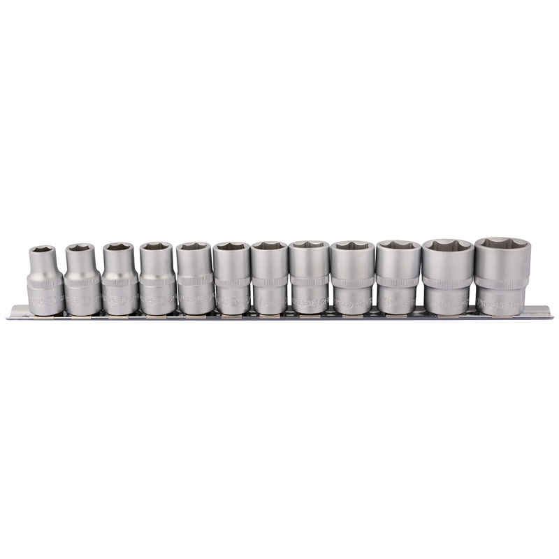 Draper Socket Set on Metal Rail 1/2"Dr (12 Piece) 16402