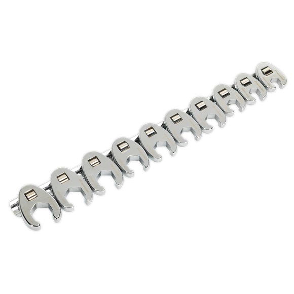 Crow's Foot Spanner Set 10pc 3/8"Sq Drive - Metric | Chrome Molybdenum steel jaws with 3/8"Sq drives suitable for limited access applications. | toolforce.ie