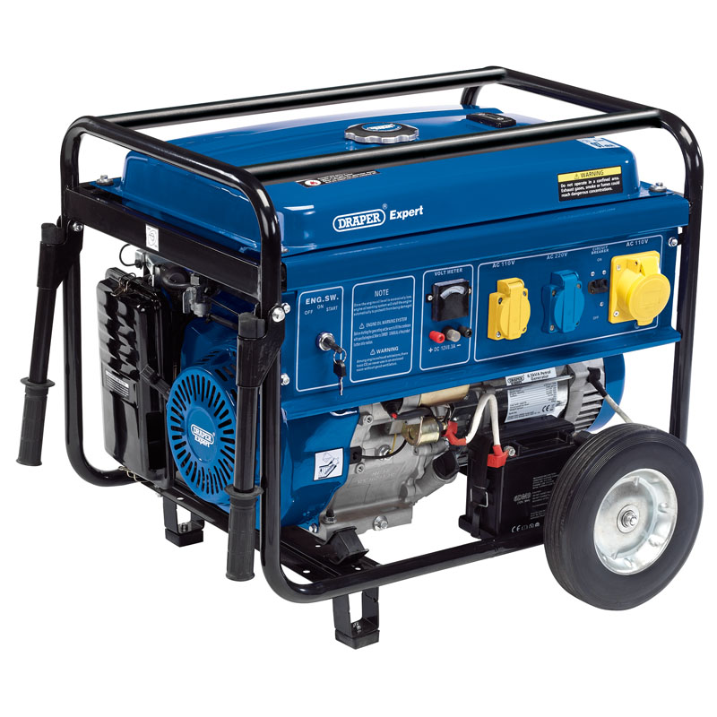 Draper Petrol Generator with Wheels, 4000W (PG43W)