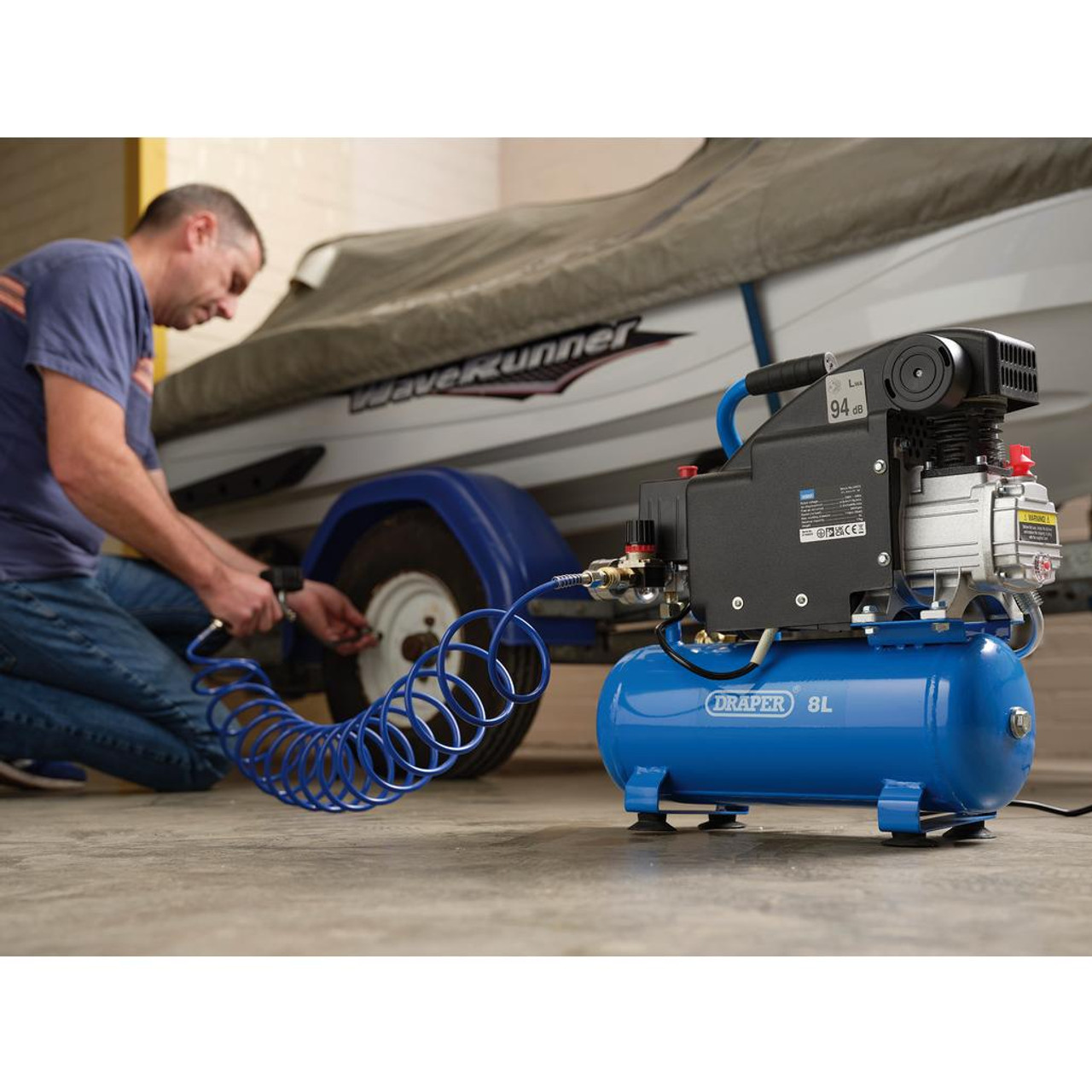 Draper Air Compressor, 8L, 0.75kW (DA8/118) 24975