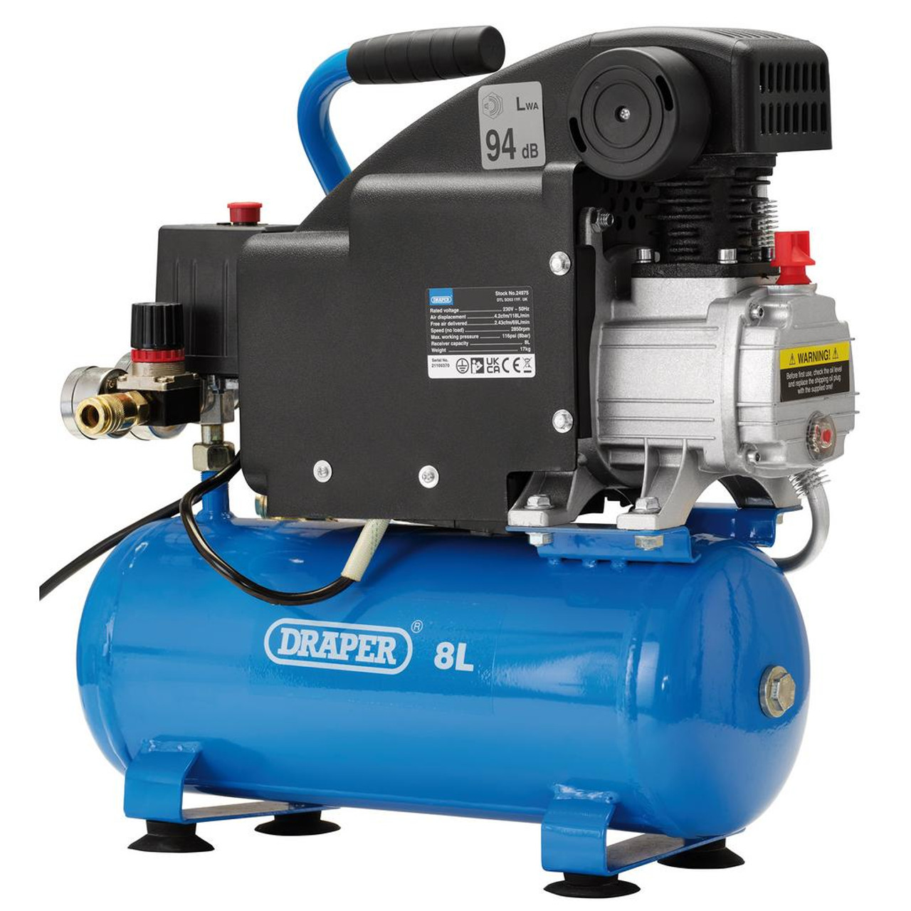 Draper 8 litre air compressor