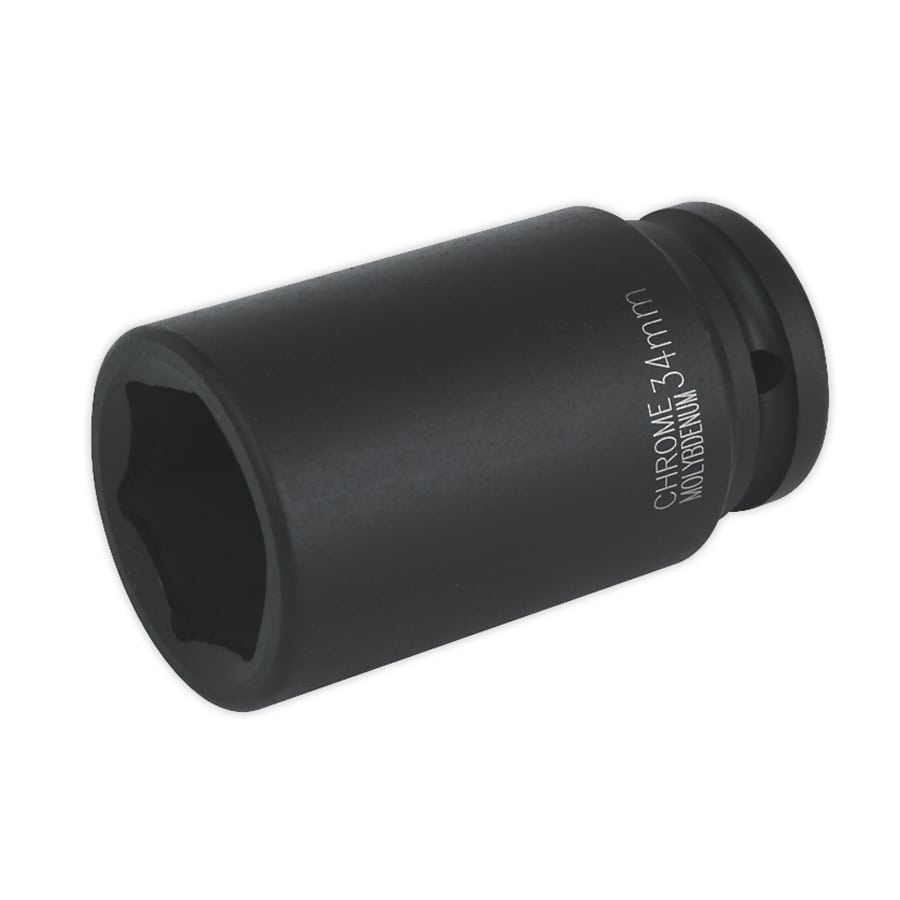 Impact Socket 34mm Deep 3/4"Sq Drive | Chrome Molybdenum, drop-forged, deep WallDrive® impact socket. | toolforce.ie