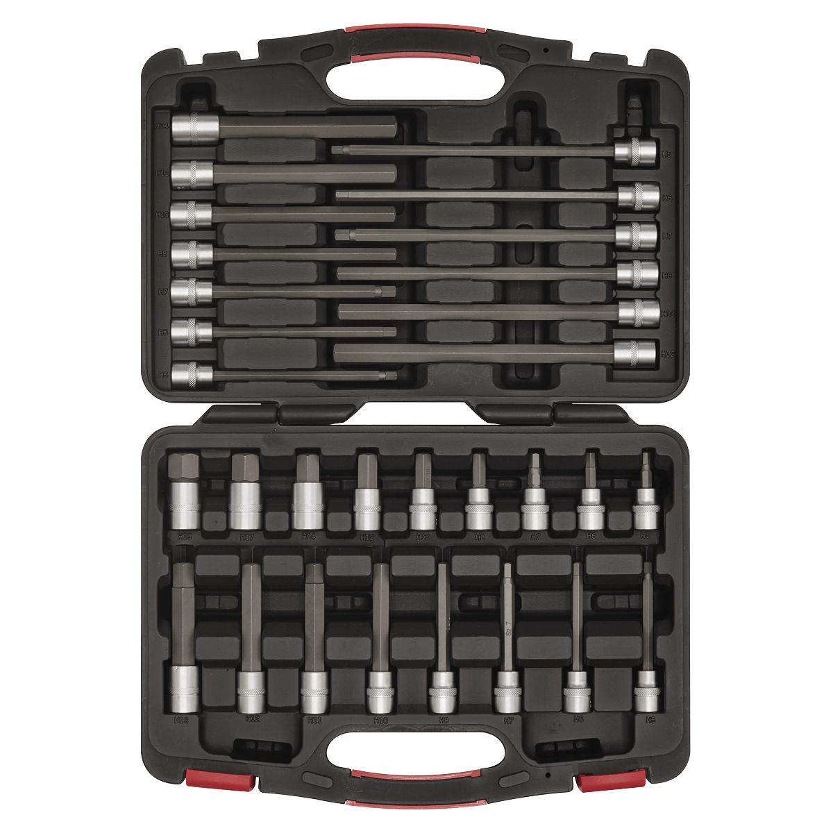 Hex Socket Bit Set 30pc 3/8"Sq Drive - Platinum Series | Drop-forged Chrome Vanadium steel sockets with S2 steel hex bits. | toolforce.ie