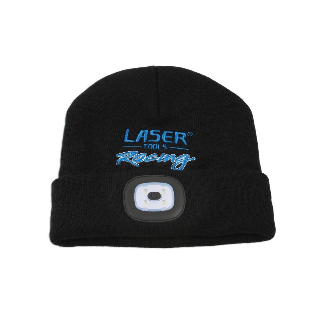 Laser Tools Racing Beanie Hat with Rechargeable Lamp