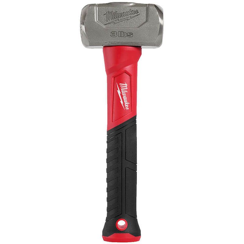 Milwaukee 3lbs Club Hammer 4932478255 , Fiberglass handle with over molded grip.