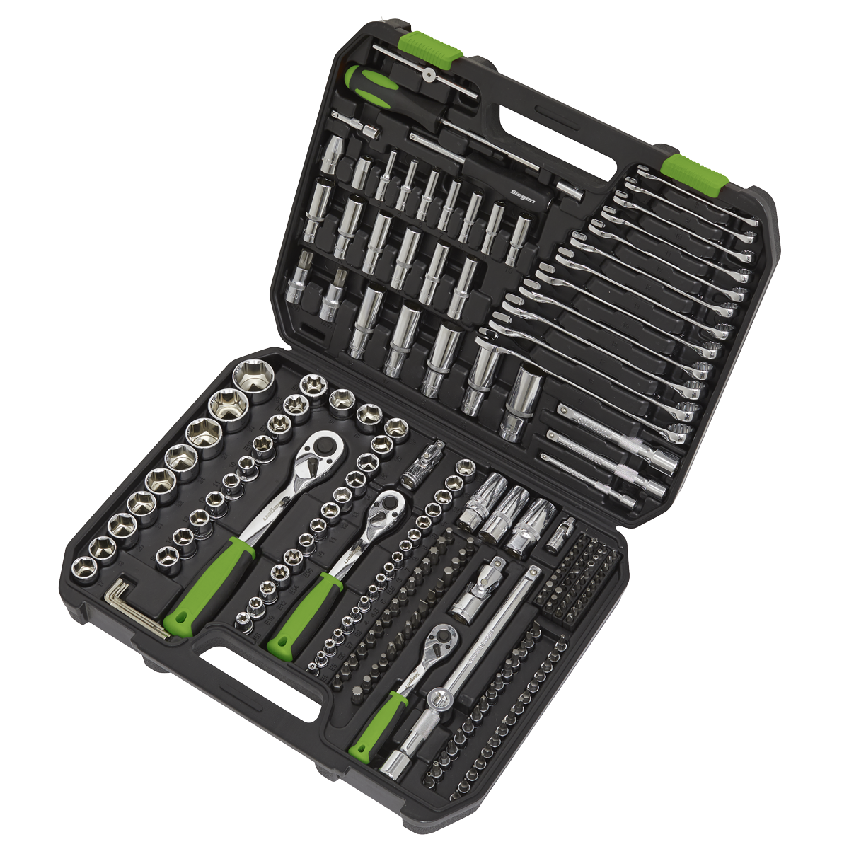 Sealey Socket Set 219pc 1/4", 3/8" & 1/2"Sq Drive WallDrive® Metric S01212 | Professional socket set manufactured from hardened and heat treated Chrome Vanadium steel. | toolforce.ie