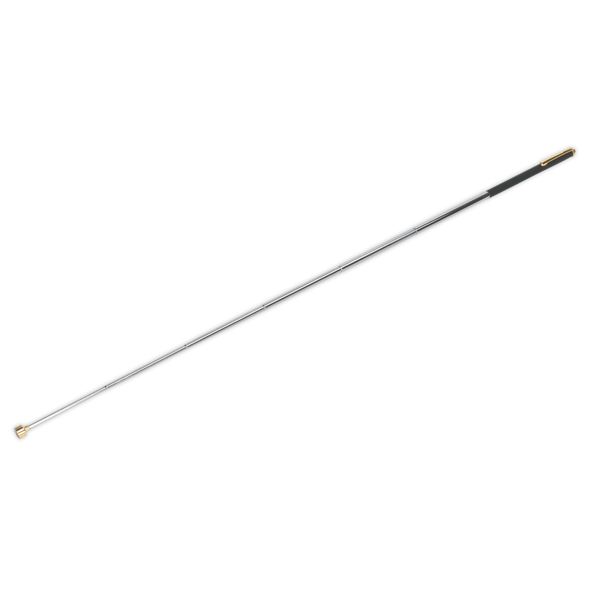 Sealey Telescopic Magnetic Pick-Up Tool 1.5kg Capacity AK6511 | Metal bodied pick-up tool with gold coloured cap, pocket-clip and magnetic retainer. | toolforce.ie