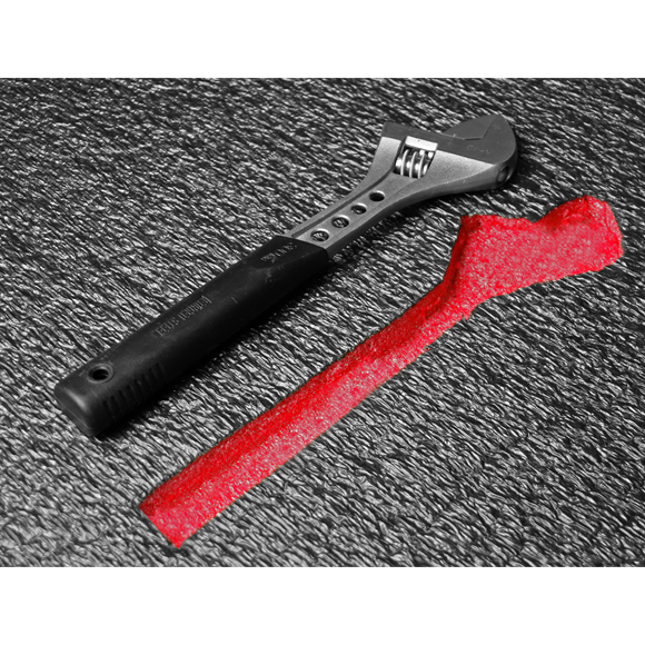 Sealey Easy Peel Shadow Foam® Red/Black 1200 x 550 x 50mm SF50R, Dimensions: 1200 x 550 x 30mm.