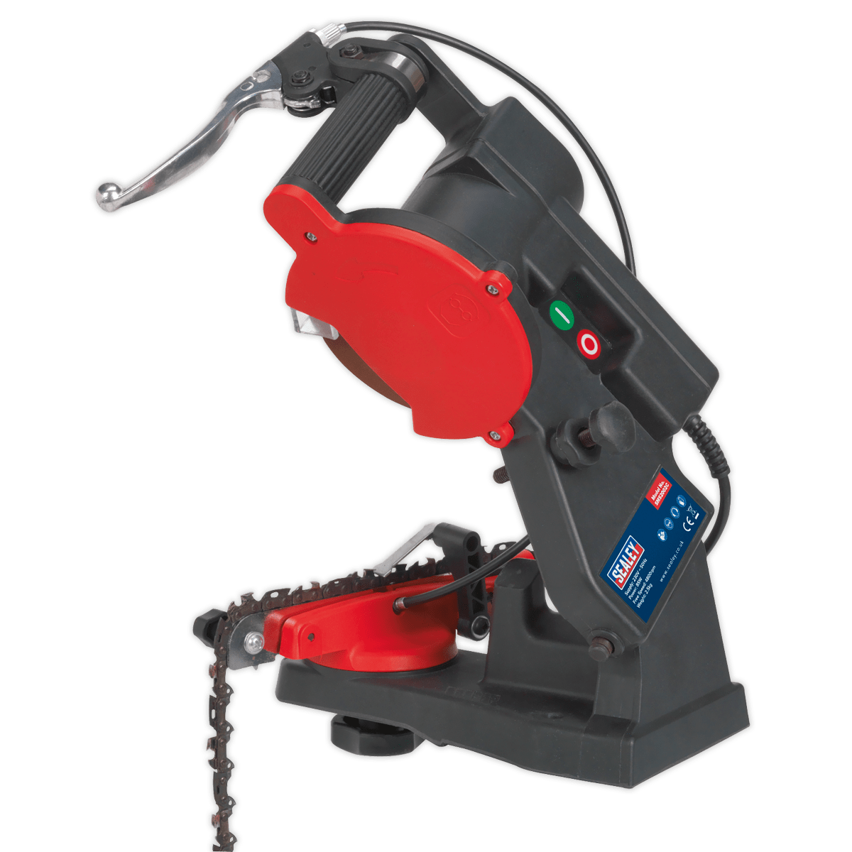 Sealey Chainsaw Blade Sharpener - Quick Locating 85W SMS2002C | Quick, easy and safe way to sharpen a chainsaw blade. | toolforce.ie