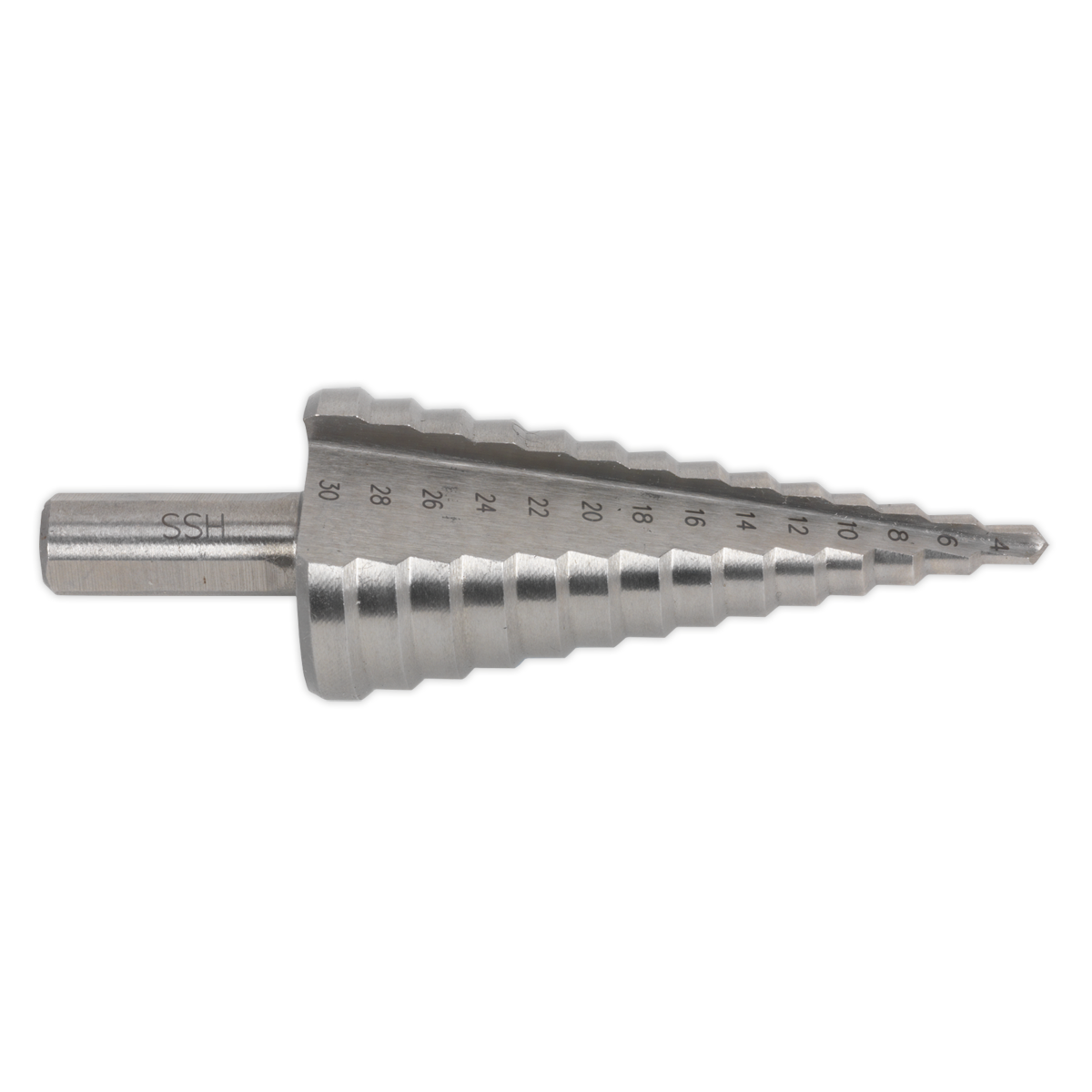 Sealey HSS M2 Step Drill Bit 4-30mm Double Flute AK4732