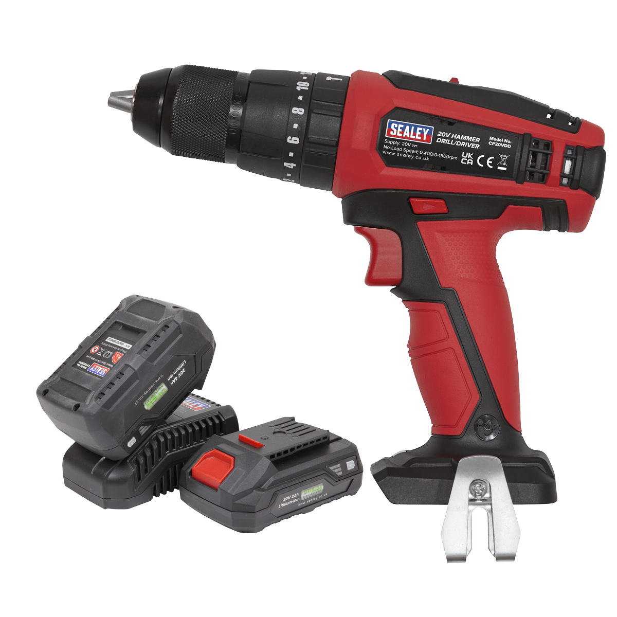 Sealey Hammer Drill/Driver Kit Ø13mm 20V - 2 Batteries CP20VDDKIT