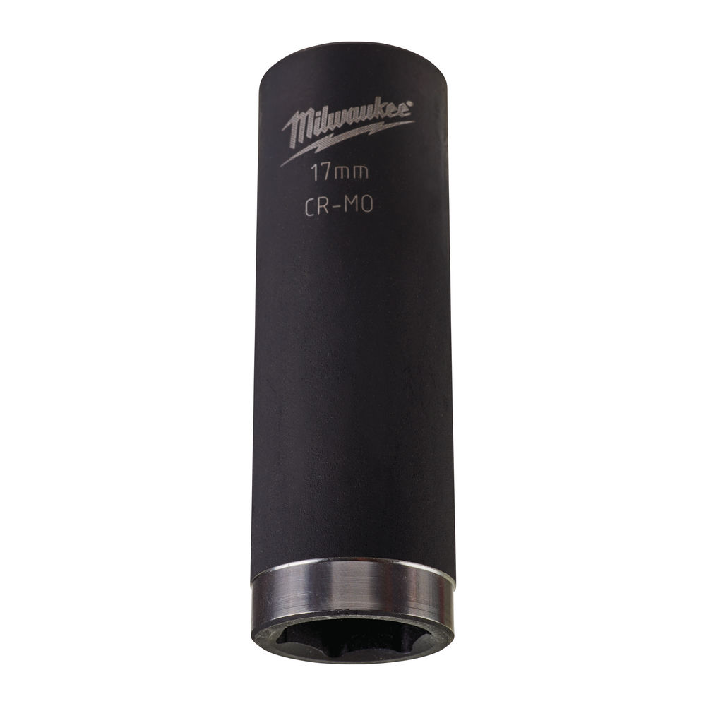 MILWAUKEE 17MM 1/2" DRIVE DEEP IMPACT SOCKET, Laser etched size markings for easy identification and won't wear off.