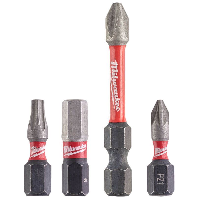 MILWAUKEE 70 PIECE SHOCKWAVE SCREWDRIVING BIT SET, SHOCK ZONE™ reduces stress at the tip resulting in less tip breakages.