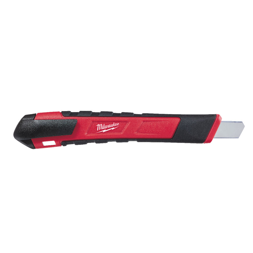 MILWAUKEE 9MM SNAP OFF KNIFE, Snap-off cap pocket clip that can be used to snap off blade segments.