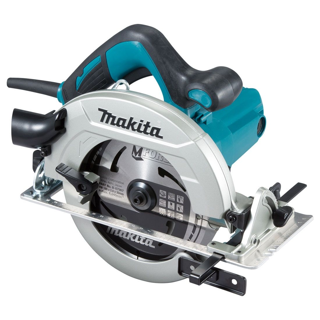 Makita 190mm 1600w Circular Saw 240v MAKHS7611J | Flat motor housing design increases stability when changing blades | toolforce.ie