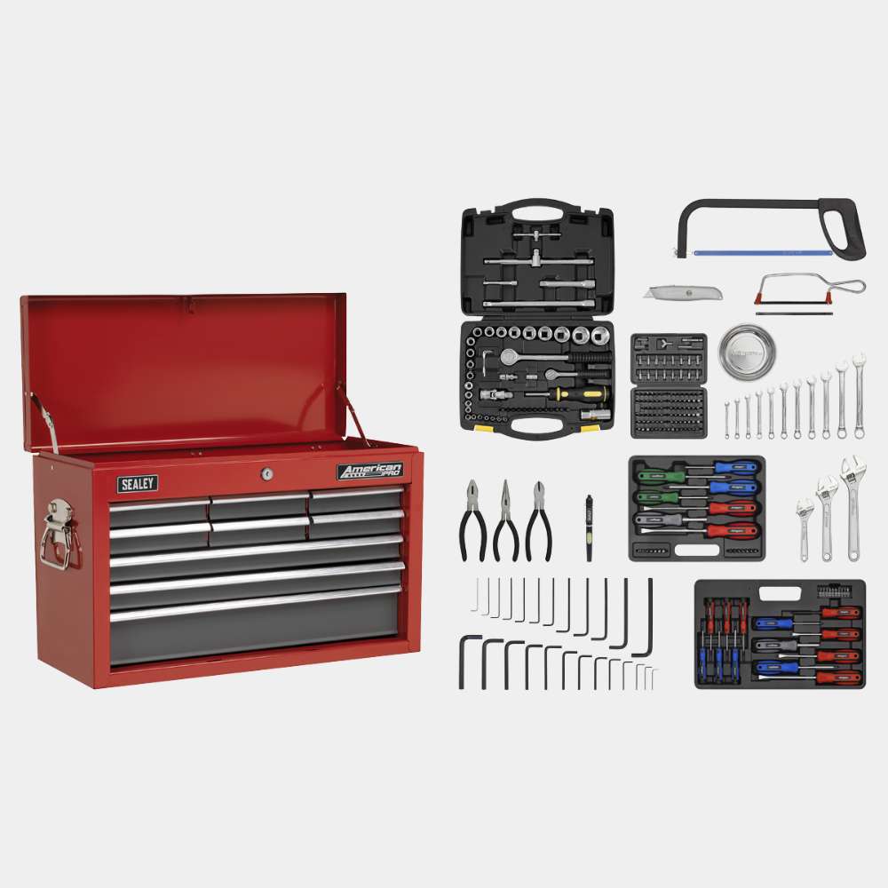 American PRO® 9 Drawer Topchest Part Number AP22509BB with 204pc Tool Kit.