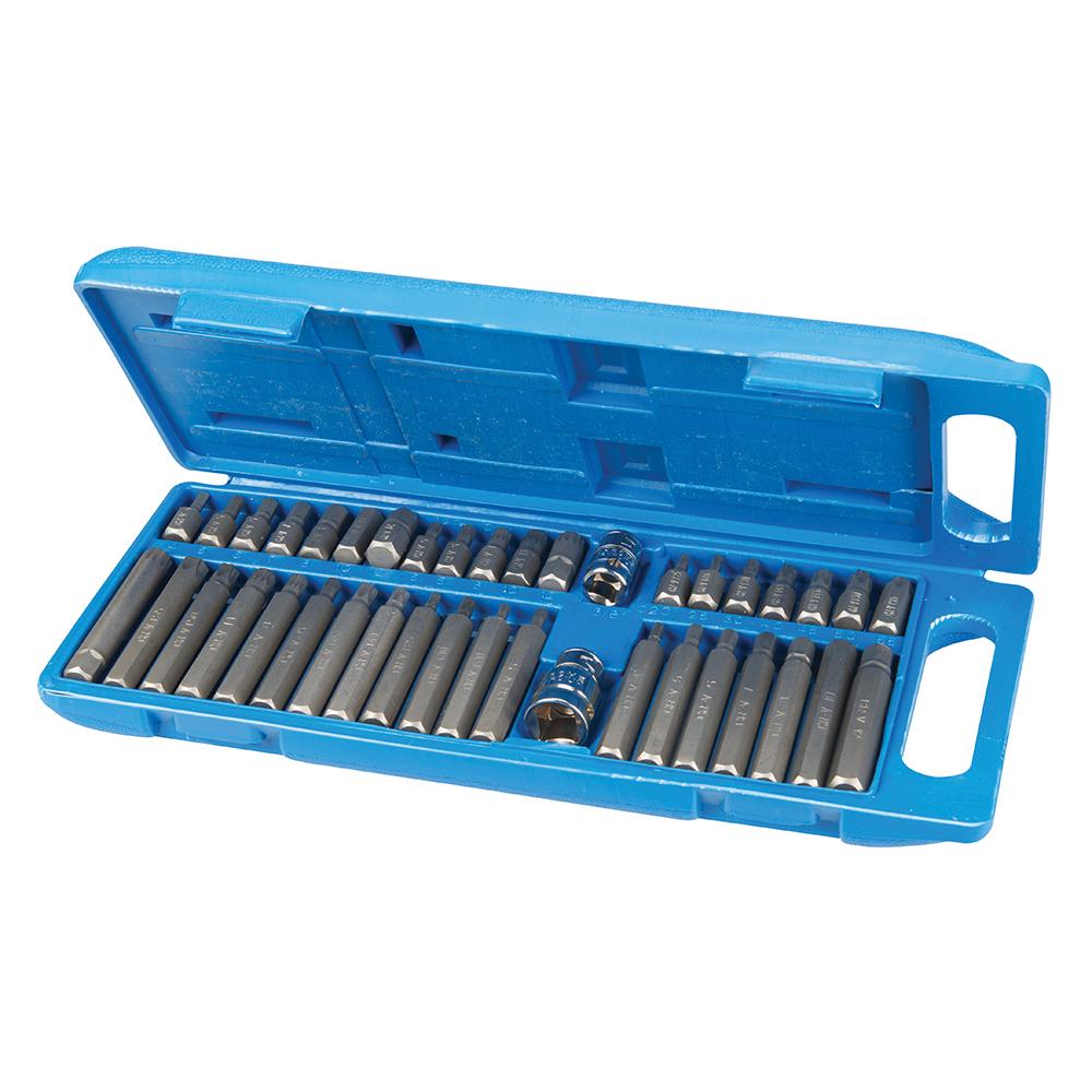 Silverline Hex, T20 - T55 & Spline Bit Set 40pce 881641, For use with impact screwdrivers & ratchets.