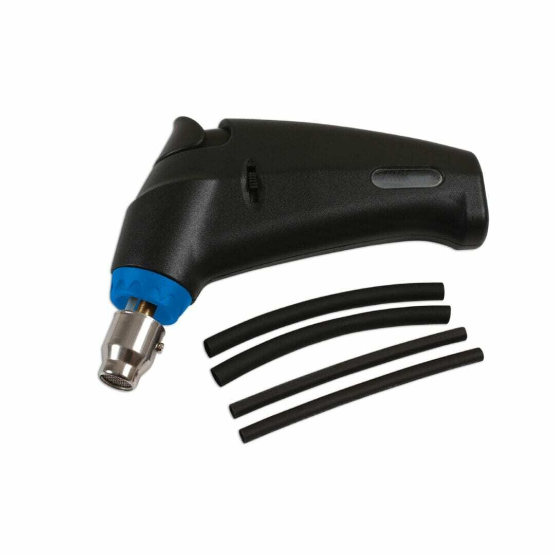 Laser Flameless Hot Air Blower 6848, Net weight without gas 68 grams. Dimensions 110 x 27 x 85mm