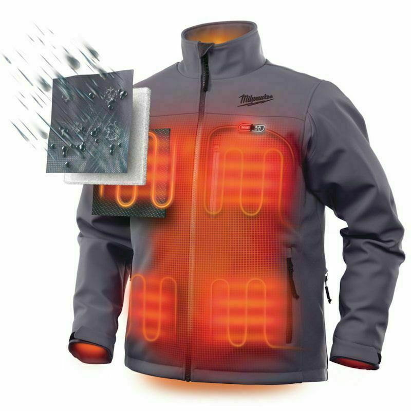 MILWAUKEE M12 GREY PREMIUM HEATED JACKET XX LARGE M12HJGREY5-0(XXL) , Easy touch heat controller - 3 heat settings: High, Medium, Low | Toolforce.ie