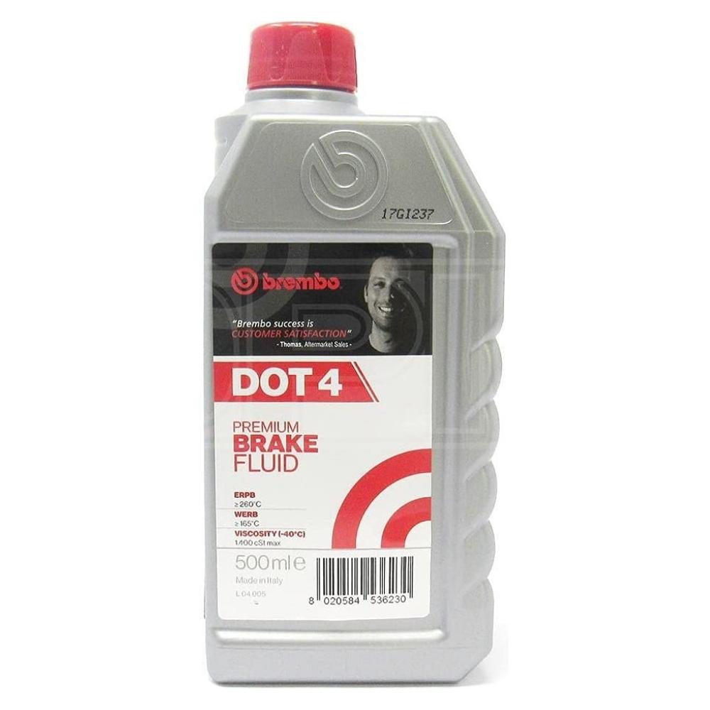 Brembo Brake Fluid DOT 4 0.5LTR L04005, Brembo DOT 4 is suitable for all vehicles with ABS. Compared to current regulatory standards, it has a higher boiling point and lower viscosity | Toolforce.ie