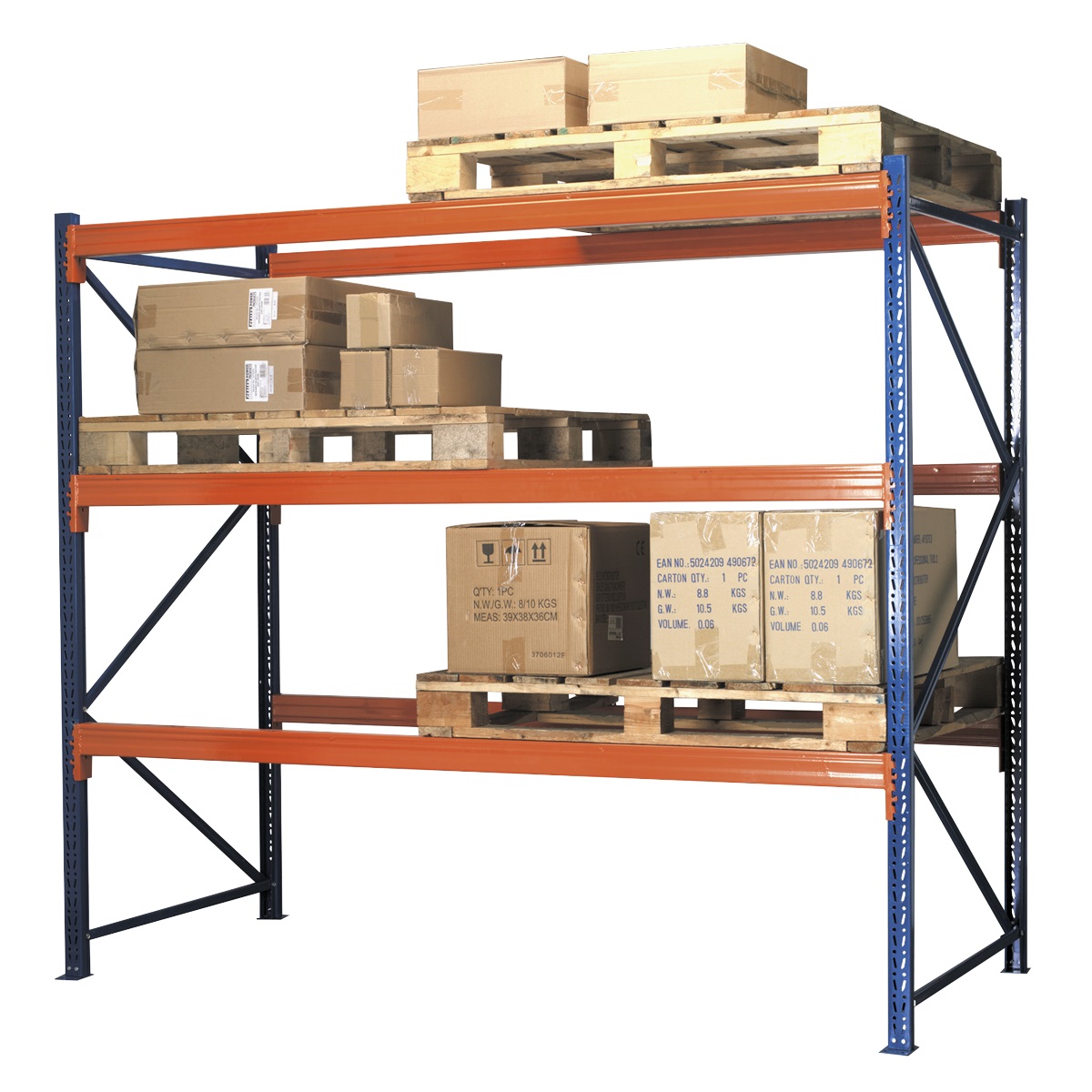 This shelving/racking system is especially suited for storage solutions in the workshop, bodyshop, warehouse and agricultural environments