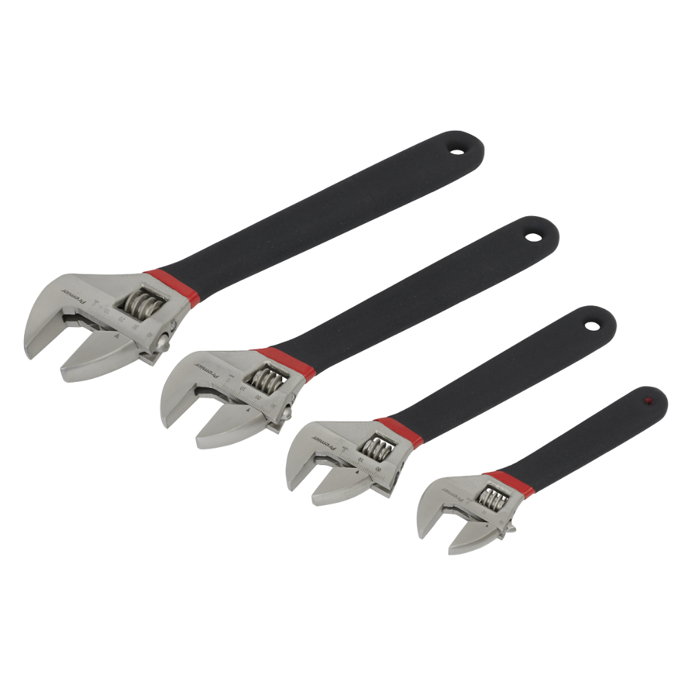 AK9935 - Adjustable Wrench Set 4pc Ni-Fe Finish