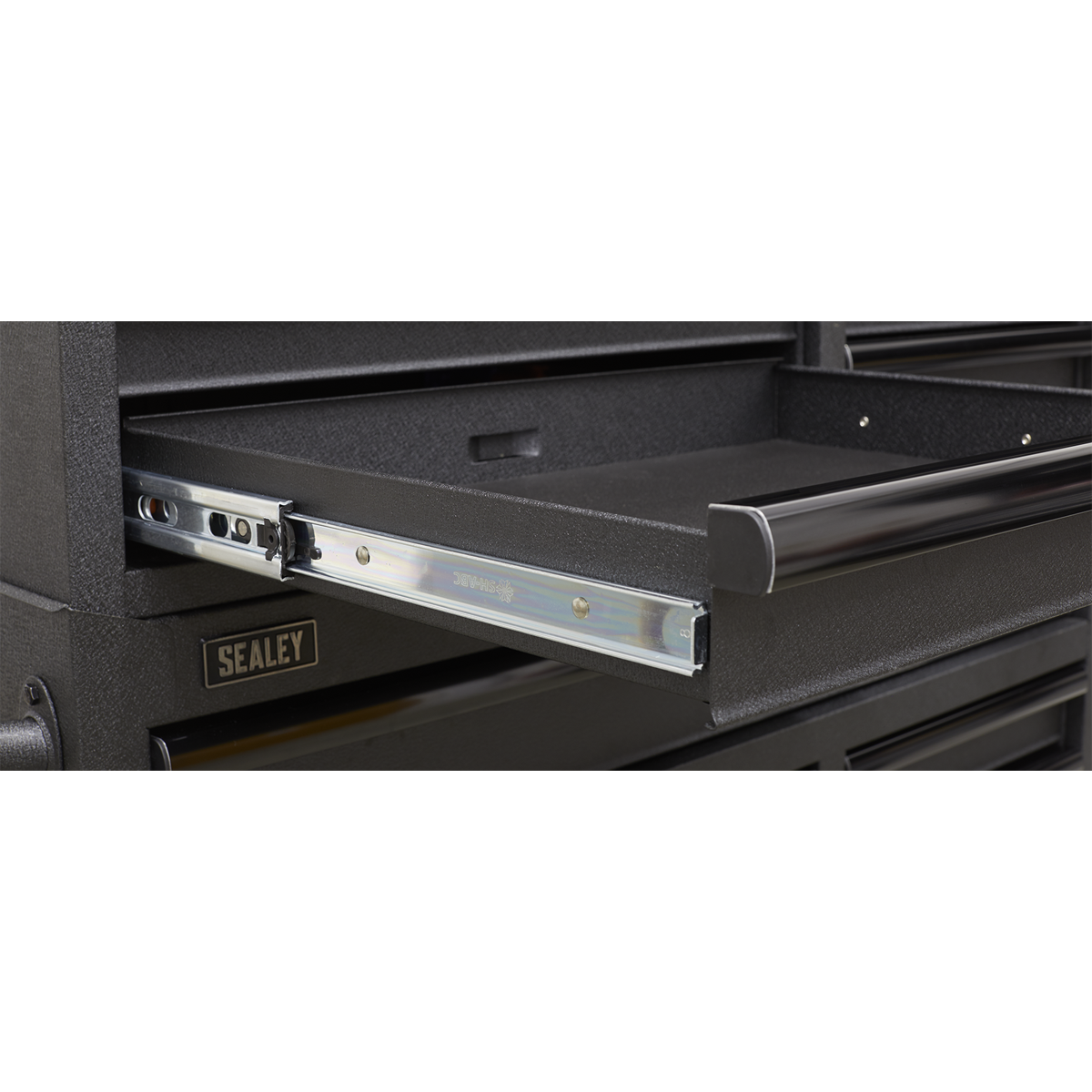 Heavy-duty 45mm ball-bearing drawer slides provide superior performance, suitable for heavier loads