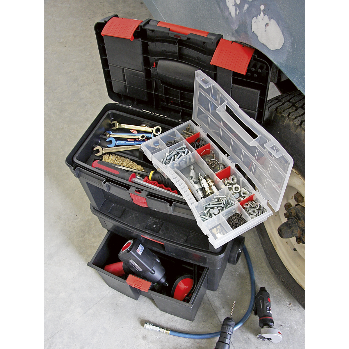 Sealey Mobile Toolbox with Tote Tray & Removable Assortment Box AP850