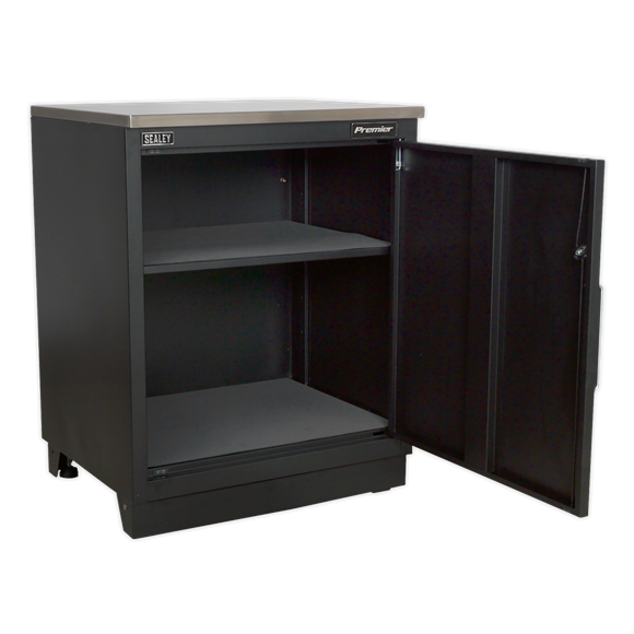 Sealey Modular Floor Cabinet 775mm Heavy-Duty APMS01, Choice of stainless steel or hardwood worktop.