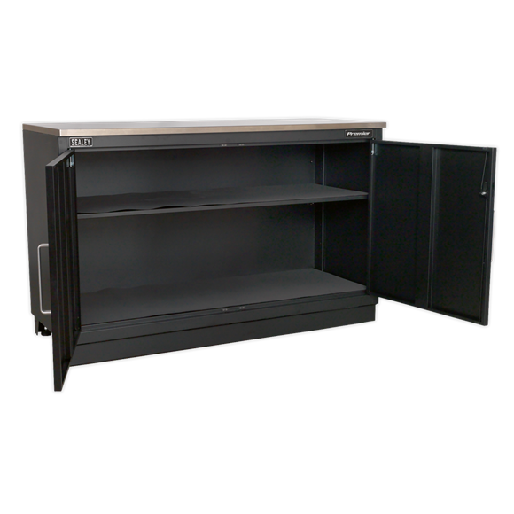 Sealey Modular Floor Cabinet 2 Door 1550mm Heavy-Duty APMS02, Adjustable feet to ensure cabinets sit true, even on floors that are not level.