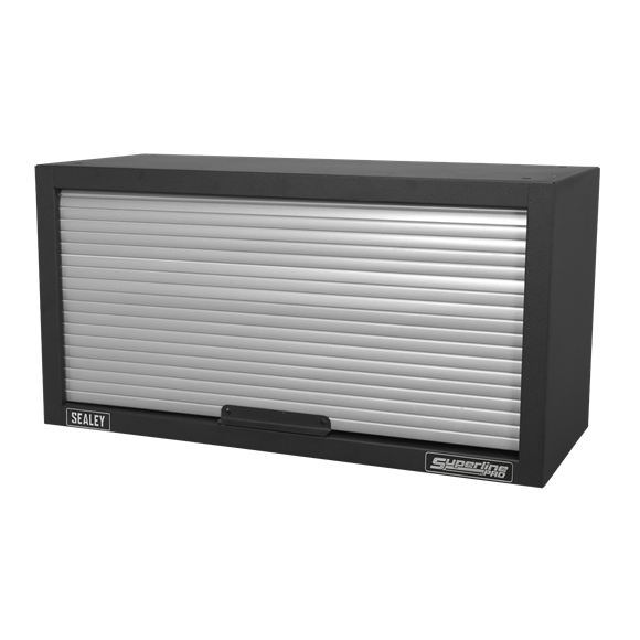 Sealey Modular Wall Cabinet Tambour Front 680mm APMS54, Tough and durable construction with a hammered metal finish.