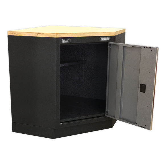 Sealey Modular Corner Floor Cabinet 865mm APMS60, High quality lock with two keys.