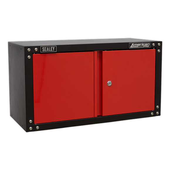 Sealey American Pro Modular 2 Door Wall Cabinet 665mm APMS85, Supplied with masonry fixings allowing the cabinet to be fixed securely to a wall.