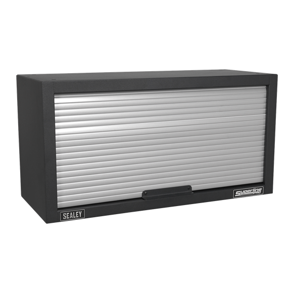 Sealey Modular Tool Storage System Stainless Steel Worktop 2.04m  APMSSTACK12SS, Gas struts on wall cabinet doors.