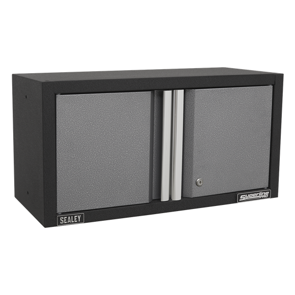 Sealey Modular Tool Storage System Wooden Worktop APMSSTACK15W, Gas struts on wall cabinet doors.