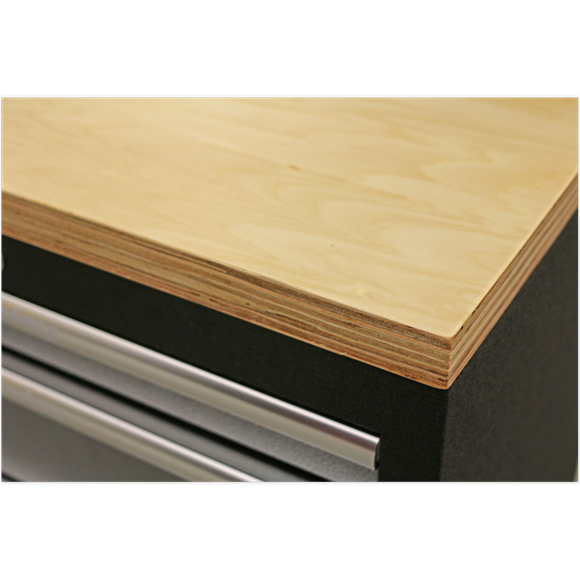 Sealey Modular Tool Storage System Wooden Worktop APMSSTACK16W, 36mm Pressed wood worktop.