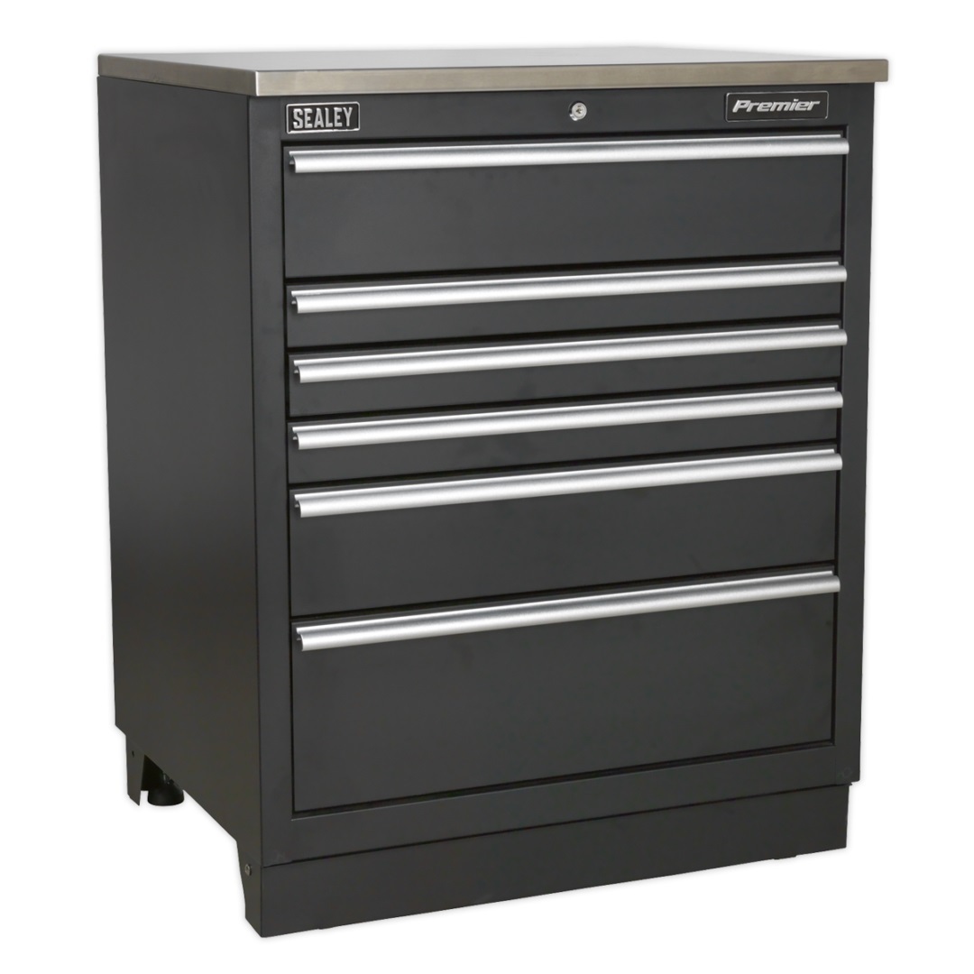 Sealey Modular Tool Box Storage System APMSSTEEL, Gas struts on wall cabinet doors.