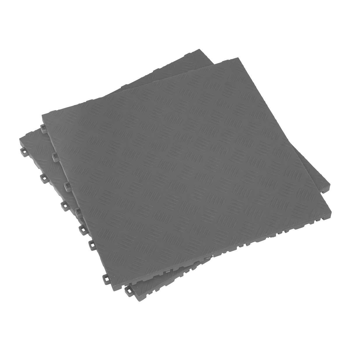 Sealey Polypropylene Floor Tile 400 x 400mm - Grey Treadplate - Pack of 9 FT3G