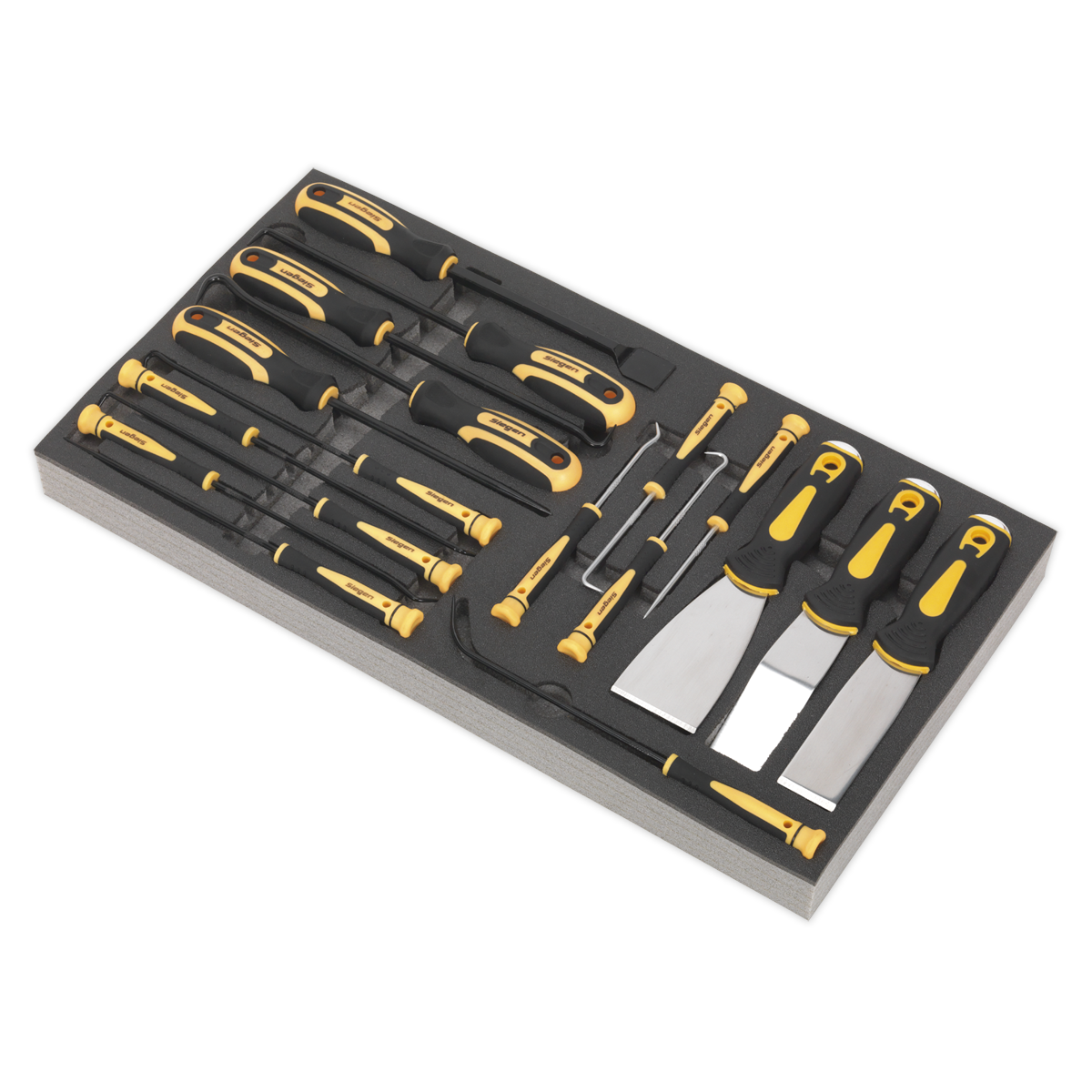 Sealey Tool Tray with prybars & Scraper Set 18pc S01136