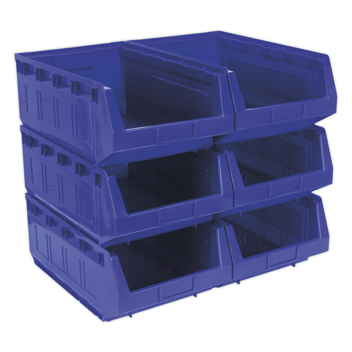 Sealey Plastic Storage Bin 310 x 500 x 190mm - Blue Pack of 6 TPS56B