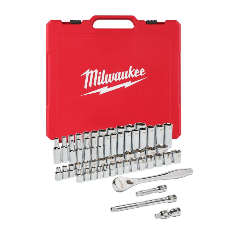 Milwaukee 56pc 3/8" Dr Metric and Imperial  Socket Set 4932464946