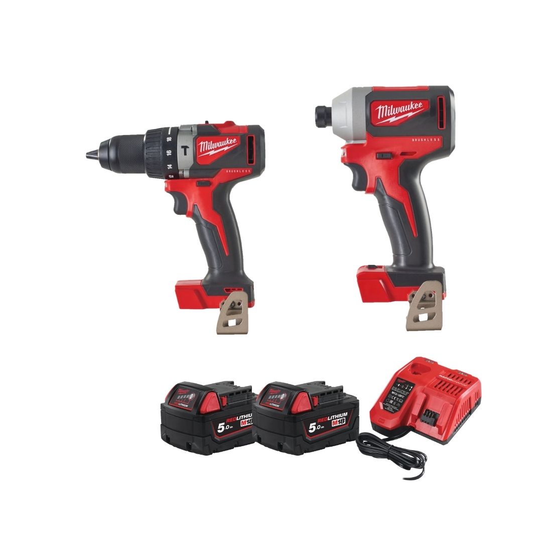 the M18 BLPD2 M18 Brushless Percussion Drill and the M18 BLID2 M18 brushless ¼ Hex impact driver.