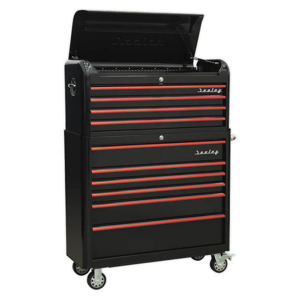 Sealey Retro Style Tool Chest BLACK AP41COMBOBR | Extra-wide retro styled topchest with modern day functionality. | toolforce.ie