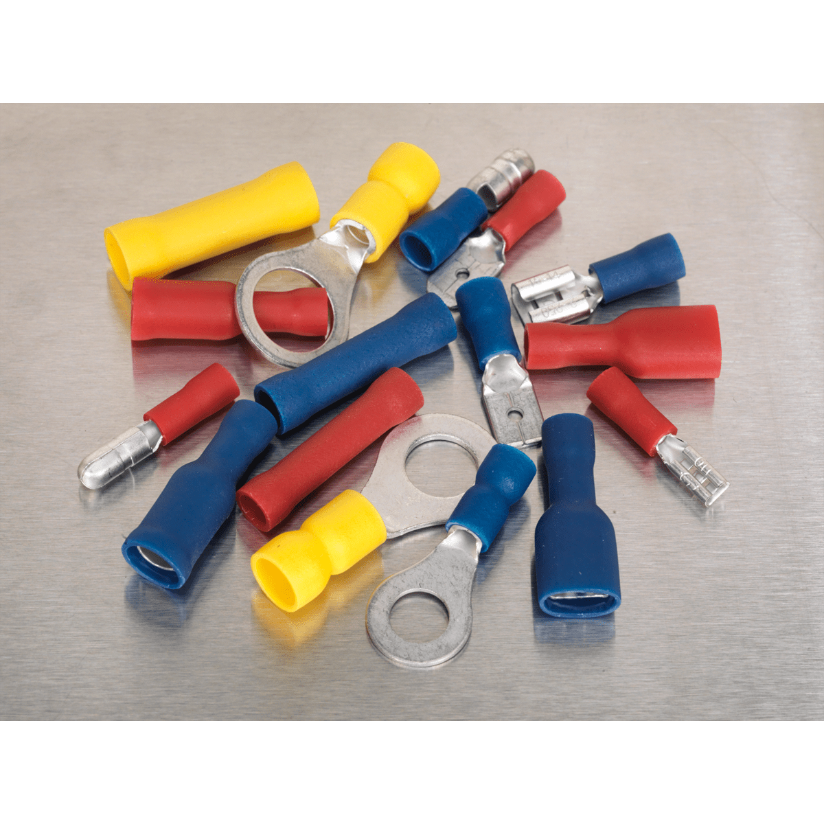 red, blue and yellow crimp terminal assortment