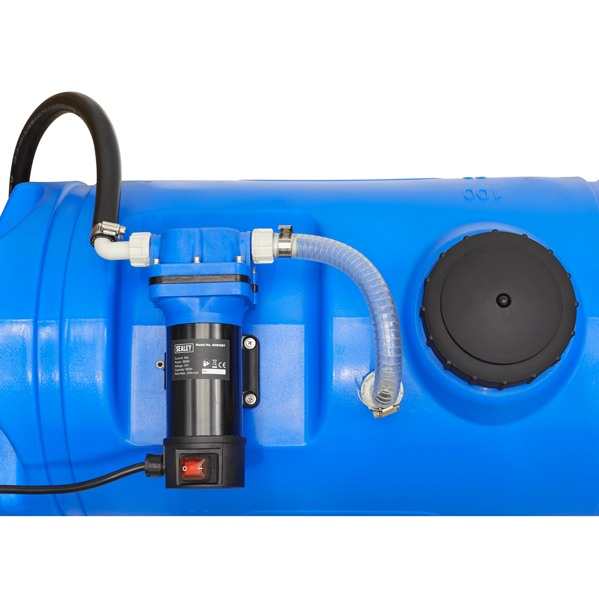 Portable AdBlue¨ Tank 100L 12V | Manufactured from HDPE for the safe transportation and dispensing of AdBlue¨ when supplying on site equipment. | toolforce.ie